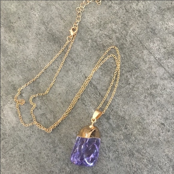 Jewelry - Stained Glass Gold Plated Pendant Necklace